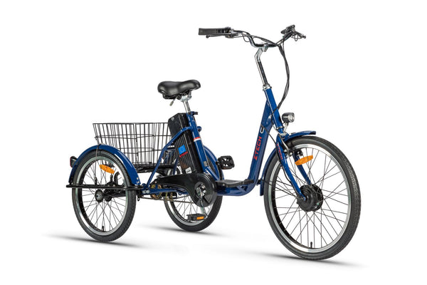 Tricicleta electrica Ztech ZT-81-A TRAILER 2.0 autonomie 40 Km viteza maxima 25 km/h putere 250W acumulator 9Ah/36V nu necesita permis-Albastru