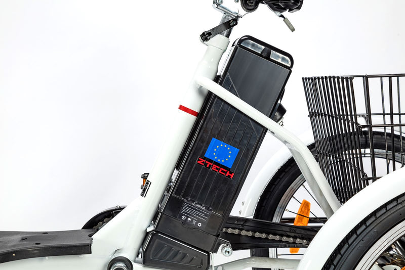 Tricicleta electrica Ztech ZT-81-AA TRAILER 2.0 autonomie 40 Km viteza maxima 25 km/h putere 250W acumulator 13Ah/36V nu necesita permis-Albastru